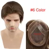 7# Färg Människohår Toupé för män Naturligt rakt Ljusbrun Ersättningsfrisyr European Remy Hair Man Peruk 10x8283q