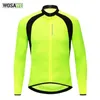 Wosawe Långärmad Motorcykel Jackor Mens Cykling Jersey Hög sikt Andas Bike T Shirts Tight Slim Cykelkläder1