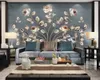 3d muur papier voor slaapkamer romantische nordic art bloem bloem vogel tv sofa hd decoratief mooi behang