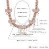 Rose Gold 16-20inch Women Bling Cubic Cyrkonia Butterfly Cuban Link Chain Choker Naszyjnik Papillon Bijoux Hiphop Biżuteria Prezent Dla Panie