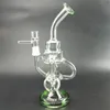 7.8INKHOKAHS GRÖN BASE RECYLER DAB RIG INLINE PERC PERCOLATOR Glas Vattenkaka Bong