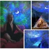 LED Sky Ocean Projector Night Light Color Changing Water Wave Starry Lamp with Moon Star for Bedroom Ceiling Party Relaxin1650176