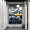 Modern Abstract Zwart en Goud Sneeuwberg canvas schilderij Wall Art Pictures voor Woonkamer Home Decor Geen Frame5570829