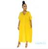 2020 New Summer Explosion Models Europe and The United States Best Selling Foreign Trade Womens Loose Solid Color Dress