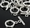 100Sets/lot Tibetan Silver Plated Toggle Clasp Ring 12*15mm Flower Design Round Clasps For Bracelet Necklace Diy Jewelry Findings