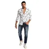 Camicie casual da uomo camicia di lino stampata per uccelli per donna manica corta manica corta camicetta maschile bianca 2021 abbigliamento da uomo