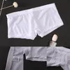 M-2XL прозрачные мужчины сексуальные бесшовные белье брюки Boxershorts Мужской среднеэтажня сетки сетки на скольжениях Homme трусики боксер