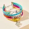 Ethnic Style Hand-Woven Auspicious Color Multilayer Bracelet Alphabet Pony Seven-Color Twist Bracelet For Women Girls