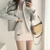Kadın Moda Kıyafetleri İki Parça Etek Setleri Bahar Zarif Tüvit Ceketler Mini Elbise Takımlar Koreli Chic 2pc Elbise Setleri T200325