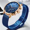 Lige Новые мужские часы мужской моды Top Brand Luxury нержавеющей стали синий кварцевые часы Мужчины Повседневная Спорт водонепроницаемые часы Relojes CJ191116