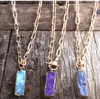 Fashion Choker Necklace Collar Statement Chunky GoldColor Chain Druzy Stone Charm Punk Necklaces