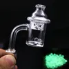 25mm Quartz Banger Nail avec filature Carb Cap et Glow In Dark Terp Perle Femelle Mâle 10mm 14mm 18mm Quartz Nail pour Dab Rig Bong