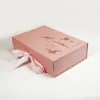 Exquisite folding gift box custom magnetic ribbon ribbon shoe product box packaging