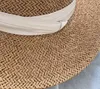 Ladies Handmade Natural Straw Hat Summer Beach for Women Men Panama Cap Fashion Concave Flat Protetion Visor Sun Boat s Y2006197857225