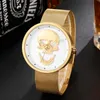 Armbanduhren Uhr Männliche Paar Schädel Uhren Männer Frauen Damen Gold Punk Skeleton Quarz Cool Man Handgelenk Weibliche Relogio Masculino318N