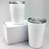 Sublimação 9 onças 12 onças Tumbler branco Aço inoxidável Crianças Sublimate Crianças bebendo copos com palha de palha dupla mini xícara S