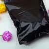 Commercio all'ingrosso 100 pezzi 9 cm * 13 cm * 120 micron nero laminato sacchetto con cerniera imballaggio in plastica sacchetto con cerniera regalo / sacchetto postale