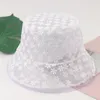 Neue koreanische Spitze Hut Für Frauen Floppy Faltbare Sommer Eimer Hut Weiche Spitze Blume Wide Rand Sun Hüte Kleid Spitze Damen Hut