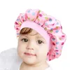Cute Fruit Animals Print Bonnet Night Sleep Cap for Children Kids Satin Elastic Turban Bath Hat Hair Care Accessories