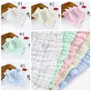 Baby Towels 6 Layers Cotton Gauze Rags Muslin Baby Nursing Towel Infant Face Towel Handkerchief Wipe Cloth 5 Colors DW5598