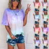 2020 Moda Kobiety Ubrania Rainbow T-Shirt Ladies Tie-barwnik Gradient Rainbow Krótka koszulka Maternity Topy Tees Odzież M1382