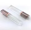 Tube vide de brillant à lèvres en or Rose de qualité supérieure, récipient en plastique pour rouge à lèvres liquide, bouteilles rechargeables de brillant à lèvres de forme carrée SN1565