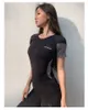 Spor LUFY9006 için ucuz Yoga Üst Yoga Gömlek Kısa Kollu Crop Top Kadınlar Spor Gömlek Spor Kadın Üst Gym tişört renk Kadın Spor Giyim