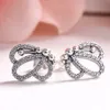 NEW Sparkling Butterfly Stud Earrings Women Girls Party Jewelry with Original box for Pandora 925 Sterling Silver Earring