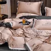 Luxo 4pcs Bedding Set Prophases Tampa de edredão Folha plana Folha de cama de cama lisa lindas colaboração rei rei queen6509266