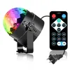 Dźwięk aktywowany obrotowa disco ball światła stroboskopowy światło 3W rgb led sceniczne światła na Boże Narodzenie domu KTV Xmas Wedding Show Remote Contro