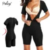 Treinador de cintura quente corpo shaper mulheres emagrecimento sauna terno neoprene underbust bodysuit fajas perna shapewear com zíper plus size y200710