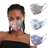 Maschera da donna con strass Maschera protettiva da donna con strass con paillettes Maschere per bocca antipolvere lavabili riutilizzabili elastiche Earloop