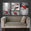 BANMU Peinture Mur Art Noir et Blanc Tour Eiffel avec Rouge Unbrella Rue Peinture Décoration Photo Oeuvre Impressions Toile wl9277760