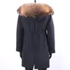 Jacket Men Parka Inverno Casaco Comprido real Fur Man Parkas Natural Raccoon Fur capa real Liner Streetwear