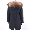 Män Parka Winter Jacket Long Real Fur Coat Man Parkas Natural Raccoon Fur Hood Real Liner Streetwear