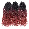 18 inch Ombre Gypsy Gehaakte Locs Haar Faux Afrikaanse Krullend Dreadlocs Godin Bohemen Dreadlocks Twist Vlechten Haar Voor Vrouwen LS18