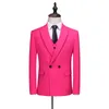 Арбуз красный костюм дизайнерский костюм для свадебной тонкой кнопки Элегантная 3 -лищевая куртка для Mens Party Formal Suits