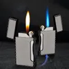 Two Flames Metal Gas Lighter Windproof Torch Turbo Butane Refillable Lighter Cigar Cigarette Lighters Wholesale Smoking Accessories Gadgets For Men