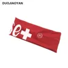 Elastische melk zijde verpleegster knop gezicht mond masker hoofdband oefening yoga sport hoofdband haaraccessoires