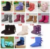 VENTE CHAUDE enfants adultes EU21-44 Grande taille Prix bas nouvelles bottes de neige australiennes arc en cuir épais dans le tube bottes de neige chaussures en coton