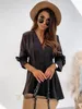 Sexy New Womens Blouses Shirts V-neck Button Autumn Long Sleeves Princess Ladies Party Clothes Size S-2XL