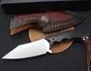 2020 新高品質サバイバルストレート狩猟ナイフ D2 サテンの刃フル唐黒檀ハンドル固定刃ナイフ革シース
