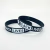 Hot Sale Black Lives Matter Silikon Armband Svart Silikongummi Armband Bangles För Män Kvinnor Gåvor