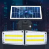 CNSUNWAY 20W Solar LED Security Lights Motion Sensor Light Outdoor 500LM Motion Security Light 5500K IP65 Waterproof 2 Head Motion Detecto