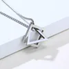 Populaire in elkaar grijpende vierkante driehoek hanger voor mannen roestvrijstalen moderne trendy geometrische stapelen streetwear ketting