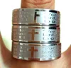 30pcs Jeremiah 2911 Rings English Bible Cross Jesus Stainless Steel Rings engraved Mens Lords Prayer Wedding Band Ring Wholesale Jewelry