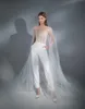 2020 Fashion Wedding Cape Beading Lace White Ivory Tulle Bridal Bolero Jackets Custom Made Floor Length Long Top Wedding Wrap