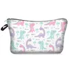 MPB009 Lovely Little Dinosaur 3D Print Travel Makeup Bags Women039S Lady Cosmetic Bag Pouch Clutch Handväska Hängande smycken Casu7182351