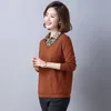 New shirts and sweaters in fake two piece spring and autumn splicing loose and versatile women's knitting coat top trend