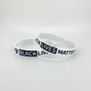 Hot Sale Black Lives Matter Silikon Armband Svart Silikongummi Armband Bangles För Män Kvinnor Gåvor